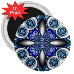 Fractal Cathedral Pattern Mosaic 3  Magnets (10 Pack)  by Nexatart