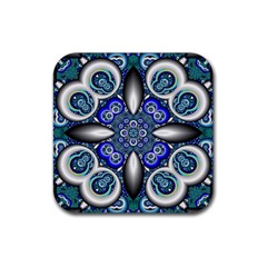 Fractal Cathedral Pattern Mosaic Rubber Coaster (square)  by Nexatart