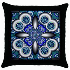 Fractal Cathedral Pattern Mosaic Throw Pillow Case (black) by Nexatart