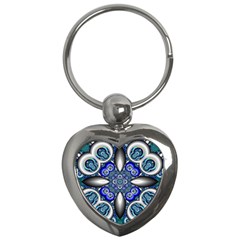 Fractal Cathedral Pattern Mosaic Key Chains (heart)  by Nexatart