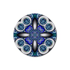 Fractal Cathedral Pattern Mosaic Rubber Round Coaster (4 Pack)  by Nexatart