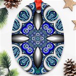 Fractal Cathedral Pattern Mosaic Oval Ornament (Two Sides) Back