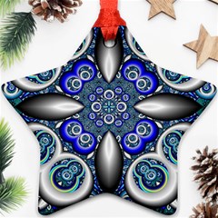 Fractal Cathedral Pattern Mosaic Star Ornament (two Sides) by Nexatart