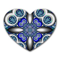 Fractal Cathedral Pattern Mosaic Heart Mousepads by Nexatart