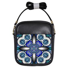 Fractal Cathedral Pattern Mosaic Girls Sling Bags