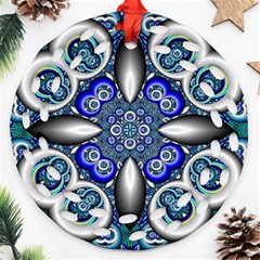 Fractal Cathedral Pattern Mosaic Ornament (round Filigree) by Nexatart