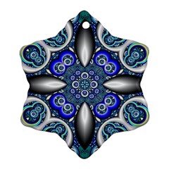 Fractal Cathedral Pattern Mosaic Snowflake Ornament (two Sides) by Nexatart