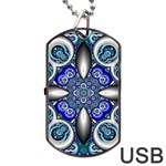 Fractal Cathedral Pattern Mosaic Dog Tag USB Flash (One Side) Front