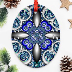 Fractal Cathedral Pattern Mosaic Ornament (oval Filigree) by Nexatart