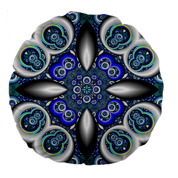 Fractal Cathedral Pattern Mosaic Large 18  Premium Round Cushions