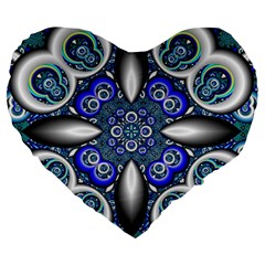 Fractal Cathedral Pattern Mosaic Large 19  Premium Heart Shape Cushions by Nexatart