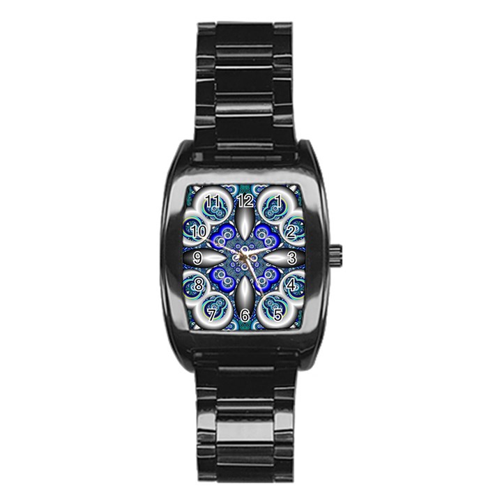 Fractal Cathedral Pattern Mosaic Stainless Steel Barrel Watch