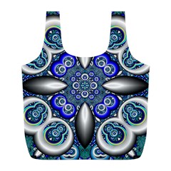 Fractal Cathedral Pattern Mosaic Full Print Recycle Bags (l) 