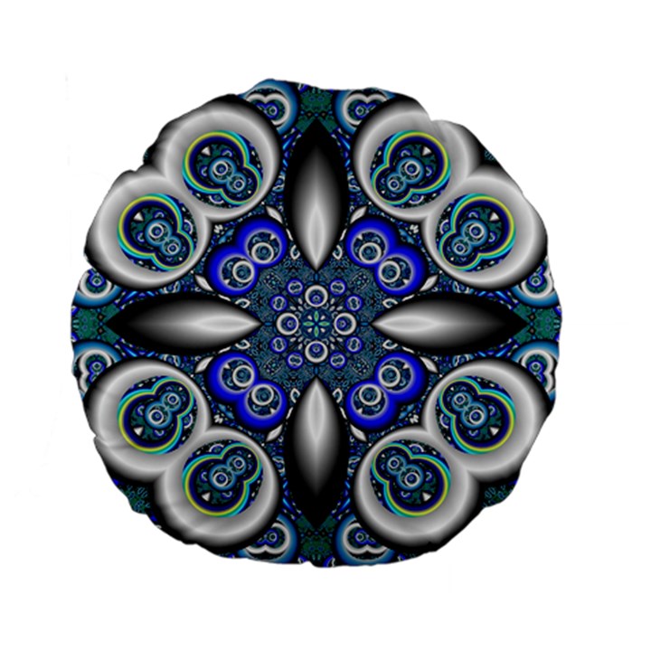 Fractal Cathedral Pattern Mosaic Standard 15  Premium Flano Round Cushions