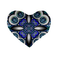 Fractal Cathedral Pattern Mosaic Standard 16  Premium Flano Heart Shape Cushions by Nexatart