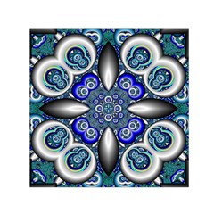 Fractal Cathedral Pattern Mosaic Small Satin Scarf (square) by Nexatart