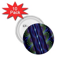 Fractal Blue Lines Colorful 1 75  Buttons (10 Pack)