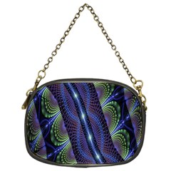 Fractal Blue Lines Colorful Chain Purses (one Side)  by Nexatart