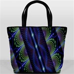 Fractal Blue Lines Colorful Bucket Bags Front