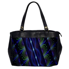 Fractal Blue Lines Colorful Office Handbags by Nexatart