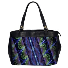 Fractal Blue Lines Colorful Office Handbags (2 Sides)  by Nexatart