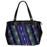 Fractal Blue Lines Colorful Office Handbags (2 Sides)  Front