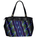 Fractal Blue Lines Colorful Office Handbags (2 Sides)  Back