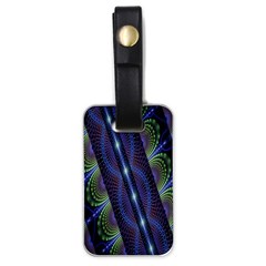 Fractal Blue Lines Colorful Luggage Tags (one Side) 