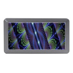 Fractal Blue Lines Colorful Memory Card Reader (mini) by Nexatart