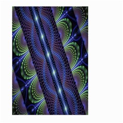 Fractal Blue Lines Colorful Large Garden Flag (two Sides)