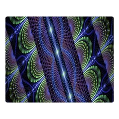 Fractal Blue Lines Colorful Double Sided Flano Blanket (large) 