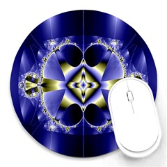 Fractal Fantasy Blue Beauty Round Mousepads