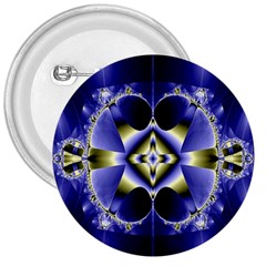 Fractal Fantasy Blue Beauty 3  Buttons