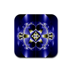 Fractal Fantasy Blue Beauty Rubber Square Coaster (4 Pack)  by Nexatart