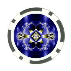 Fractal Fantasy Blue Beauty Poker Chip Card Guard by Nexatart