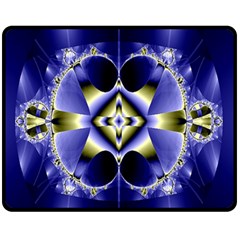 Fractal Fantasy Blue Beauty Fleece Blanket (medium)  by Nexatart