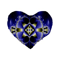 Fractal Fantasy Blue Beauty Standard 16  Premium Heart Shape Cushions by Nexatart