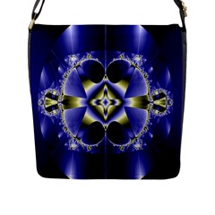 Fractal Fantasy Blue Beauty Flap Messenger Bag (l) 