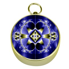 Fractal Fantasy Blue Beauty Gold Compasses by Nexatart