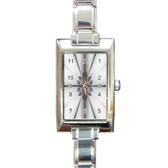 Fractal Fleur Elegance Flower Rectangle Italian Charm Watch