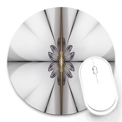 Fractal Fleur Elegance Flower Round Mousepads