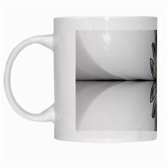 Fractal Fleur Elegance Flower White Mugs