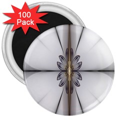 Fractal Fleur Elegance Flower 3  Magnets (100 pack)