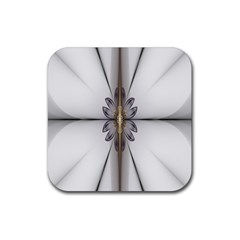 Fractal Fleur Elegance Flower Rubber Coaster (Square) 