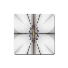 Fractal Fleur Elegance Flower Square Magnet