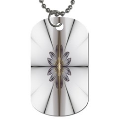 Fractal Fleur Elegance Flower Dog Tag (One Side)