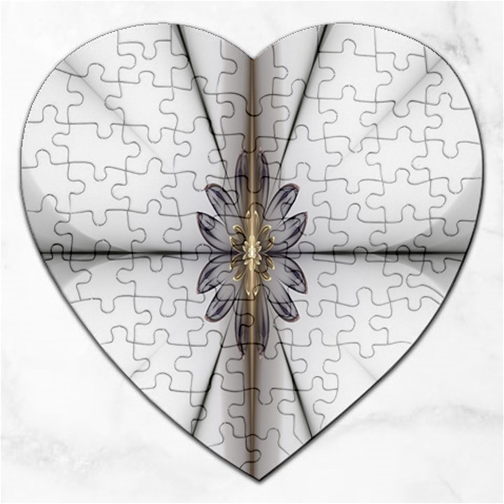 Fractal Fleur Elegance Flower Jigsaw Puzzle (Heart)