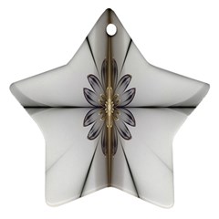 Fractal Fleur Elegance Flower Star Ornament (Two Sides)