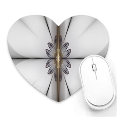 Fractal Fleur Elegance Flower Heart Mousepads