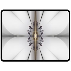 Fractal Fleur Elegance Flower Fleece Blanket (Large) 